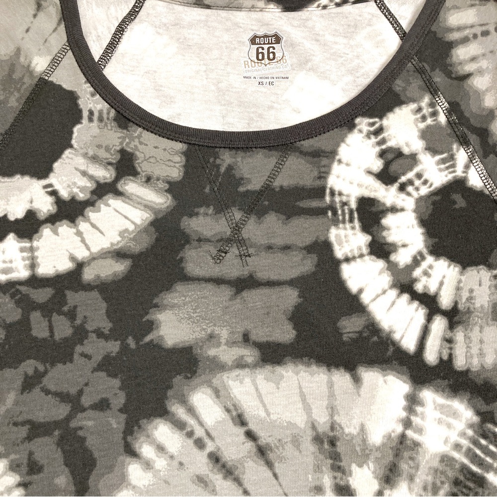 Route 66 Black, Gray, & White Tie Dye Long Sleeve Dress - Size XS - Picture 4 of 7